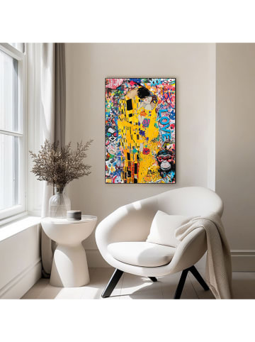 Orangewallz Gerahmter Kunstdruck "Graffiti Kiss"