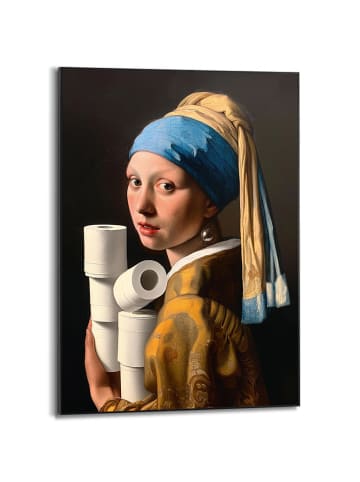 Orangewallz Druk artystyczny "Toilet Pearl Girl" w ramce