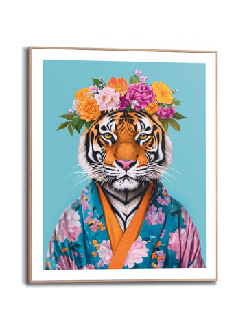 Orangewallz Ingelijste kunstdruk "Flower Tiger Blue"