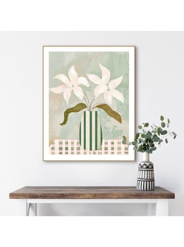 Orangewallz Druk artystyczny "Green Flower Setting" w ramce