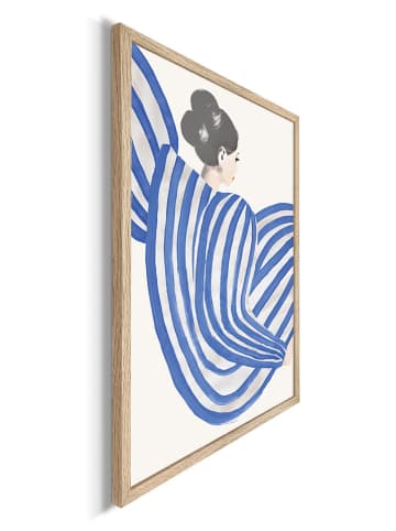 Orangewallz Druk artystyczny "Striped Lady" w ramce