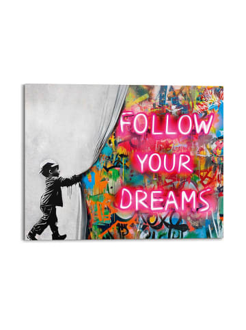 Orangewallz Glas-Kunstdruck "Curtain Boy"