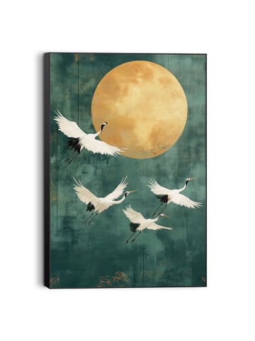 Orangewallz Gerahmter Kunstdruck "Cranes at Night"