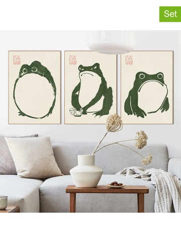 Orangewallz 3er-Set: Gerahmte Kunstdrucke "Matsumoto Hoji"