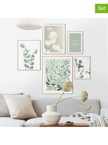 Orangewallz Druki artystyczne (5 szt.) "Botanic Serenity" w ramce