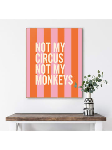 Orangewallz Druk artystyczny "Monkey Circus" w ramce