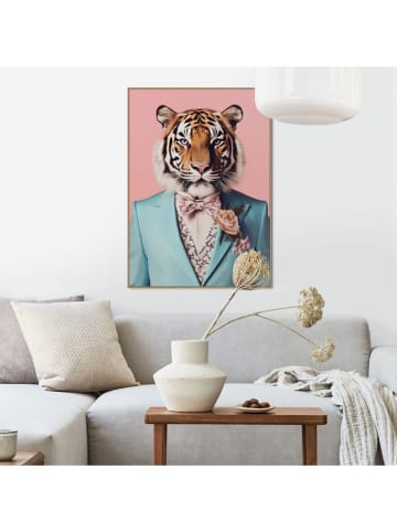 Orangewallz Druk artystyczny "Beau Tie Tiger" w ramce
