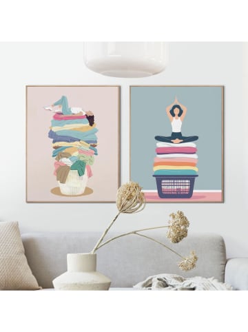 Orangewallz 2-delige set: ingelijste kunstdrukken "Laundry Set"