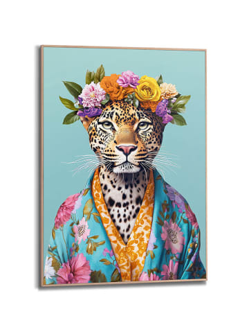 Orangewallz Gerahmter Kunstdruck "Bloomy Tiger Portrait"