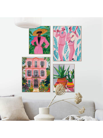 Orangewallz Druki artystyczne (4 szt.) w ramce