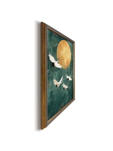 Orangewallz Ingelijste kunstdruk "Cranes at Night"