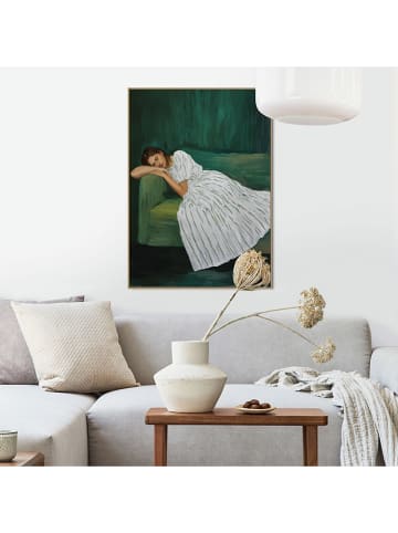 Orangewallz Druk artystyczny "Sleepy Green" w ramce