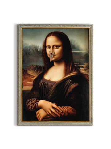 Orangewallz Ingelijste kunstdruk "Mona Lisa - Smelly"