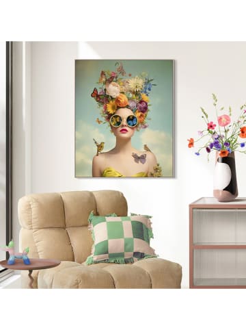 Orangewallz Gerahmter Leinwanddruck "Portrait Lady - Flora Fauna"