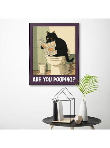 Orangewallz Ingelijste kunstdruk "Are You Pooping"