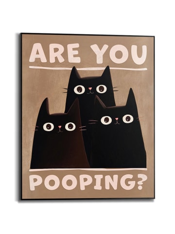 Orangewallz Ingelijste kunstdruk "Curious Cats"