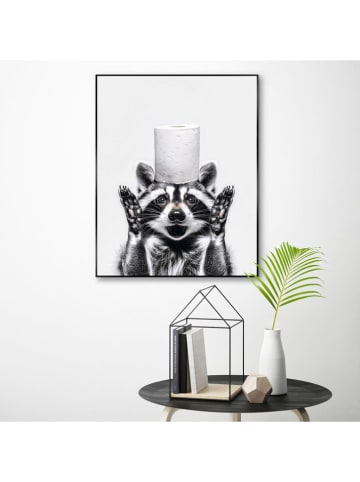 Orangewallz Gerahmter Kunstdruck ''Racoon Paper Surprise''
