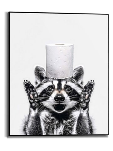 Orangewallz Gerahmter Kunstdruck ''Racoon Paper Surprise''