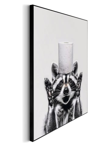 Orangewallz Druk artystyczny "Racoon Paper Surprise" w ramce