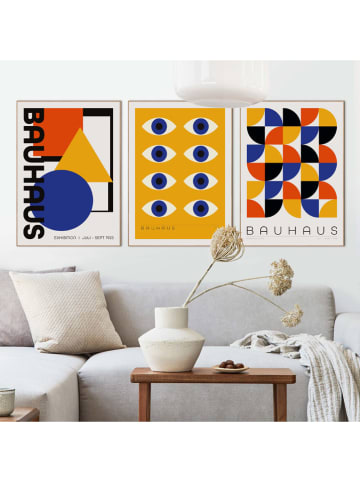 Orangewallz Druki artystyczne (3 szt.) "Bauhaus Originals" w ramce