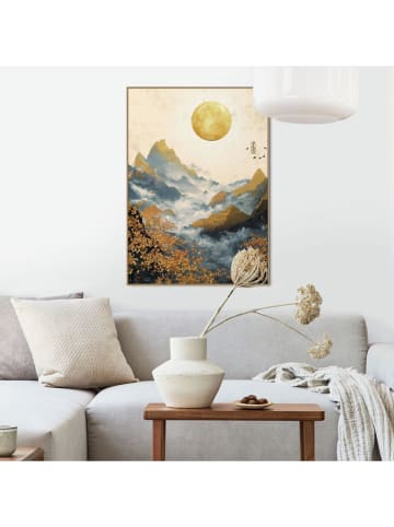 Orangewallz Gerahmter Kunstdruck ''Japandi Mountains"