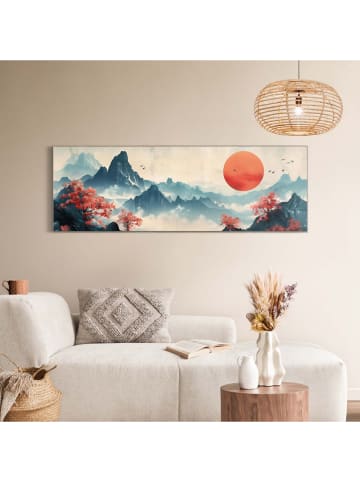 Orangewallz Ingelijste kunstdruk op canvas "Japandi Mountains"