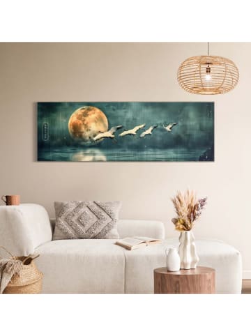 Orangewallz Gerahmter Leinwanddruck "Cranes at Night"