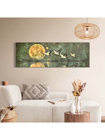 Orangewallz Ingelijste kunstdruk op canvas "Cranes in the Evening"