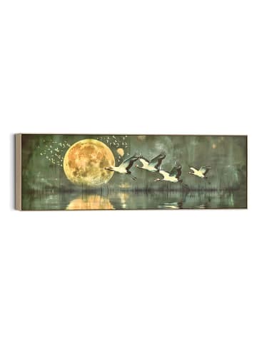 Orangewallz Ingelijste kunstdruk op canvas "Cranes in the Evening"