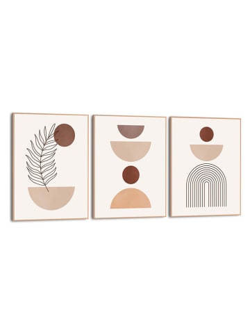 Orangewallz Druki artystyczne (3 szt.) "Figures Set" w ramce