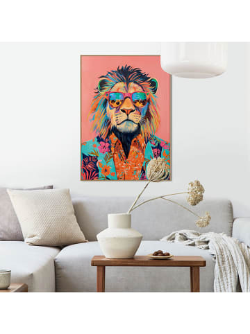 Orangewallz Druk artystyczny "Max Lion" w ramce