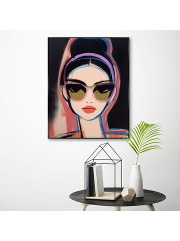 Orangewallz Druk artystyczny "Topknot Lady" w ramce