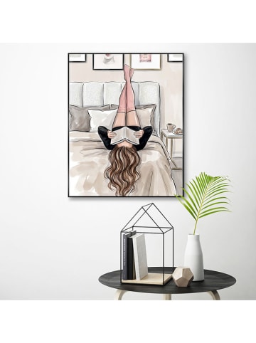 Orangewallz Gerahmter Kunstdruck ''Girl Readings''