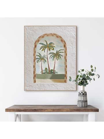 Orangewallz Druk artystyczny "Palm Tree Window w ramce
