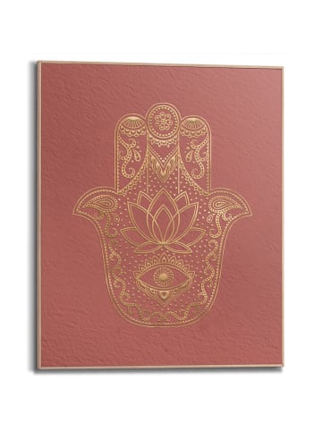 Orangewallz Druk artystyczny "Golden Hand' w ramce