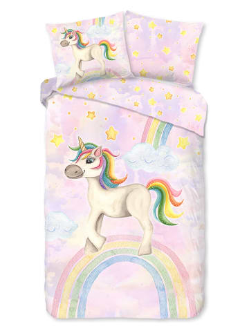 Good Morning Beddengoedset "Unisweet" lichtroze/meerkleurig