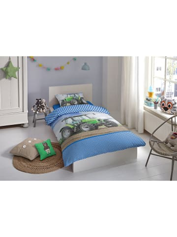 Good Morning Beddengoedset "Strong" blauw/groen