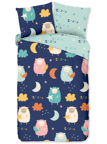 Good Morning Bettwäsche-Set "Sheep" in Dunkelblau