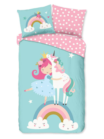 Good Morning Bettwäsche-Set "Heaven" in Türkis/ Rosa