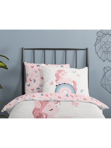 Good Morning Komplet pościeli renforcé "Fiby" w kolorze biało-jasnoróżowym