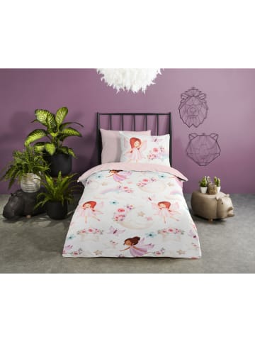 Good Morning Beddengoedset "Lucia" wit/lichtroze