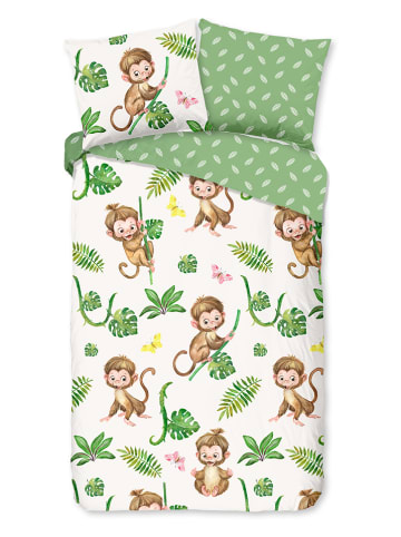 Good Morning Beddengoedset "Play" groen/wit