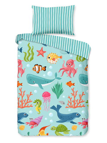 Good Morning Beddengoedset "Ocean" turquoise