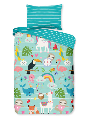 Good Morning Komplet pościeli "Festen" w kolorze turkusowym