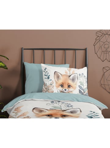Good Morning Beddengoedset "Foxx" wit/mintgroen