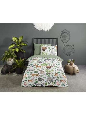 Good Morning Beddengoedset "Samba" wit/groen