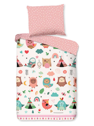 Good Morning Komplet pościeli "Wise" w kolorze jasnoróżowym ze wzorem