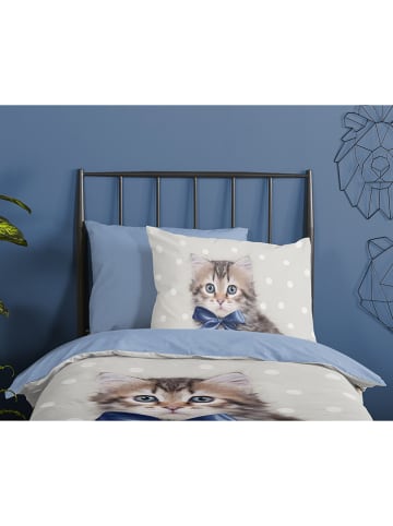 Good Morning Bettwäsche-Set ''Mae'' in Blau/ Hellgrau