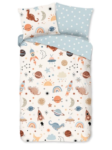 Good Morning Beddengoedset "Eclips" wit/lichtblauw