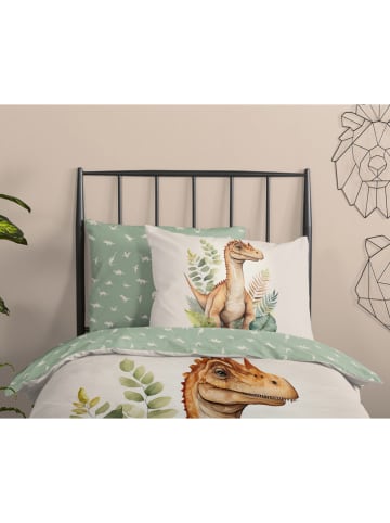 Good Morning Renforcé-Bettwäsche-Set ''Gregor'' in Creme/ Hellbraun/ Türkis